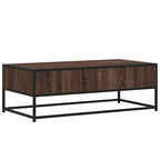 Tavolino Salotto Rovere Marrone 100x50x35cm Multistrato Metallo