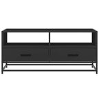 Tavolino Salotto Nero 100x50x45 cm Legno Multistrato e Metallo