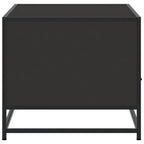 Tavolino Salotto Nero 100x50x45 cm Legno Multistrato e Metallo