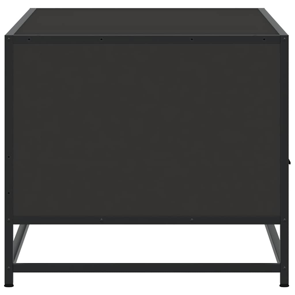 Tavolino Salotto Nero 100x50x45 cm Legno Multistrato e Metallo
