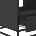 Tavolino Salotto Nero 100x50x45 cm Legno Multistrato e Metallo