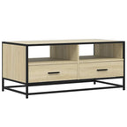 Tavolino Rovere Sonoma 100x50x45 cm Legno Multistrato e Metallo