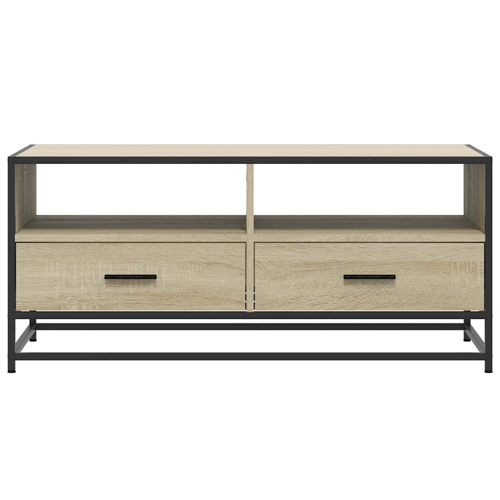 Tavolino Rovere Sonoma 100x50x45 cm Legno Multistrato e Metallo