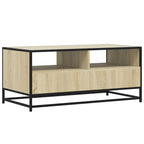 Tavolino Rovere Sonoma 100x50x45 cm Legno Multistrato e Metallo