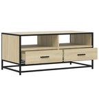 Tavolino Rovere Sonoma 100x50x45 cm Legno Multistrato e Metallo