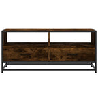 Tavolino Rovere Fumo 100x50x45cm in Legno Multistrato e Metallo