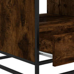 Tavolino Rovere Fumo 100x50x45cm in Legno Multistrato e Metallo