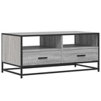 Tavolino Grigio Sonoma 100x50x45 cm Legno Multistrato e Metallo