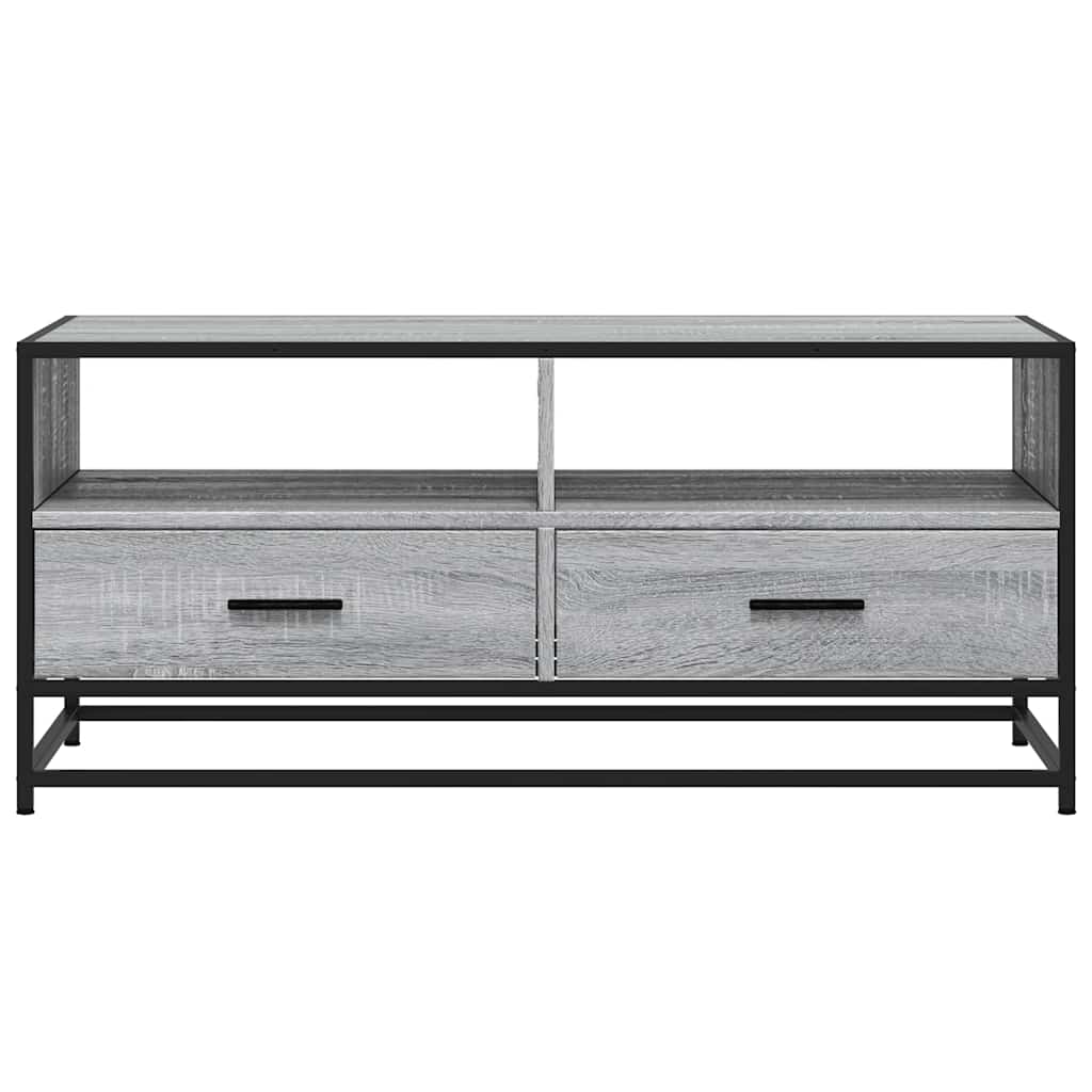 Tavolino Grigio Sonoma 100x50x45 cm Legno Multistrato e Metallo