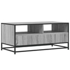 Tavolino Grigio Sonoma 100x50x45 cm Legno Multistrato e Metallo