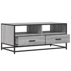 Tavolino Grigio Sonoma 100x50x45 cm Legno Multistrato e Metallo