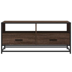 Tavolino Rovere Marrone 100x50x45cm Legno Multistrato e Metallo