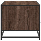 Tavolino Rovere Marrone 100x50x45cm Legno Multistrato e Metallo