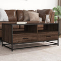 Tavolino Rovere Marrone 100x50x45cm Legno Multistrato e Metallo