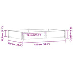 Fioriera da Giardino Grigia 150x100 cm Legno Massello di Pino