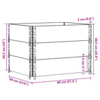 Fioriera da Giardino Grigia 80x60 cm Legno Massello di Pino