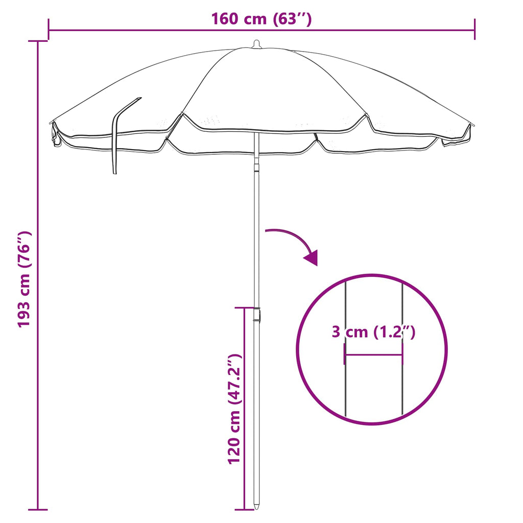 Ombrellone Mimetico 161 x 161 x 193 cm Poliestere