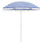 Ombrellone da Spiaggia Blu e Bianco 206 x 206 x 212 cm