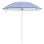 Ombrellone da Spiaggia Blu e Bianco 206 x 206 x 212 cm