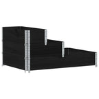 Fioriera Rialzata a 3 Livelli Nera 120x80 cm Legno di Pino