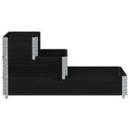 Fioriera Rialzata a 3 Livelli Nera 120x80 cm Legno di Pino