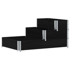 Fioriera Rialzata a 3 Livelli Nera 120x80 cm Legno di Pino