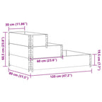 Fioriera Rialzata a 3 Livelli Grigia 120x80 cm Legno di Pino