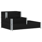 Fioriera Rialzata a 3 Livelli Nera 120x80 cm Legno di Pino