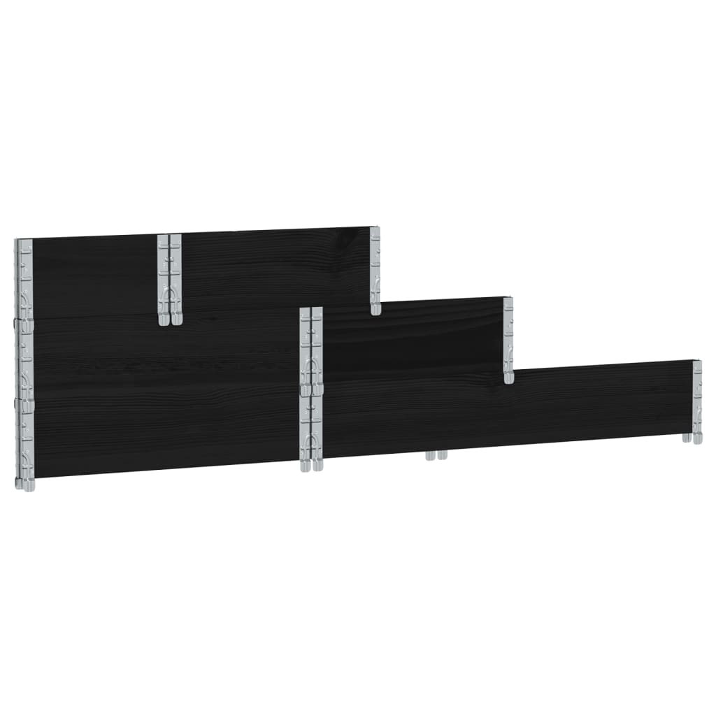 Fioriera Rialzata a 3 Livelli Nera 120x80 cm Legno di Pino