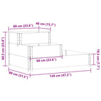 Fioriera Rialzata a 3 Livelli Nera 120x80 cm Legno di Pino