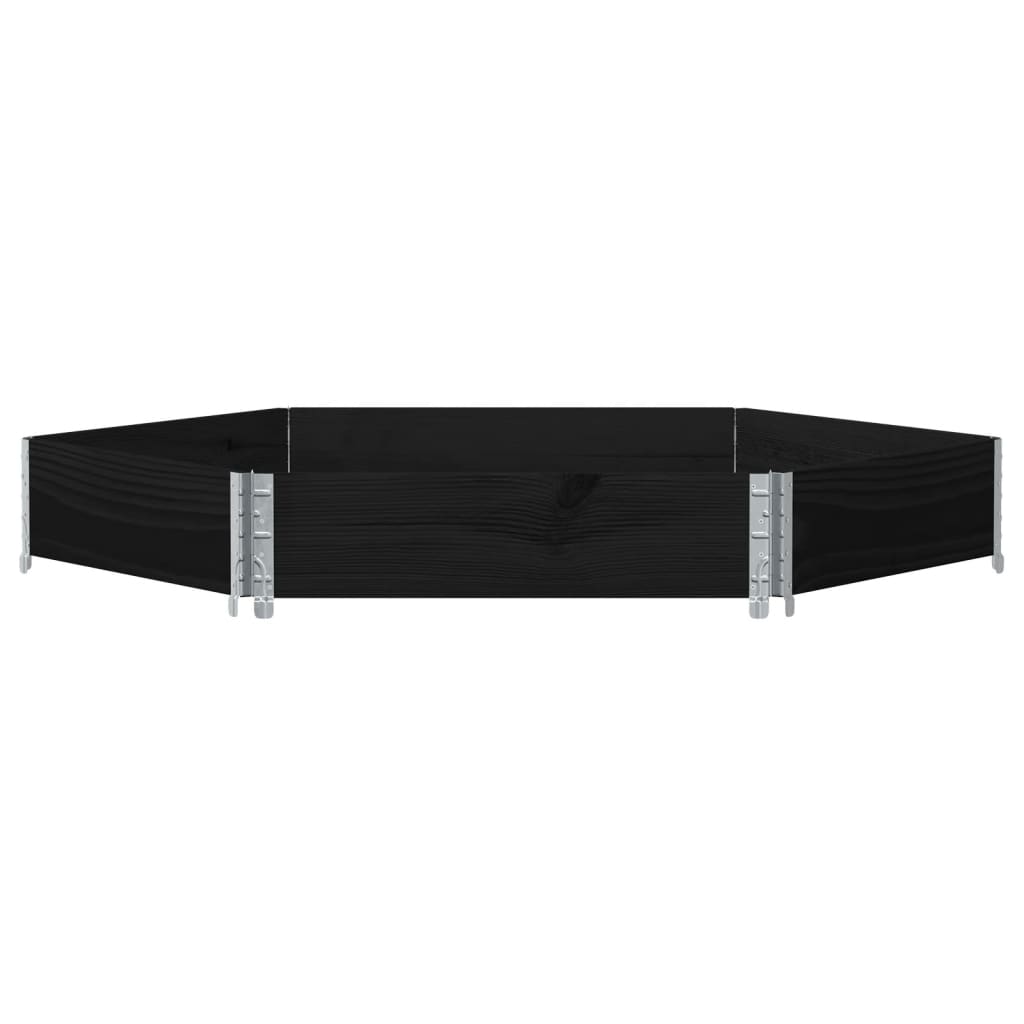 Fioriera Rialzata Esagonale Nera 160x160cm Legno di Pino