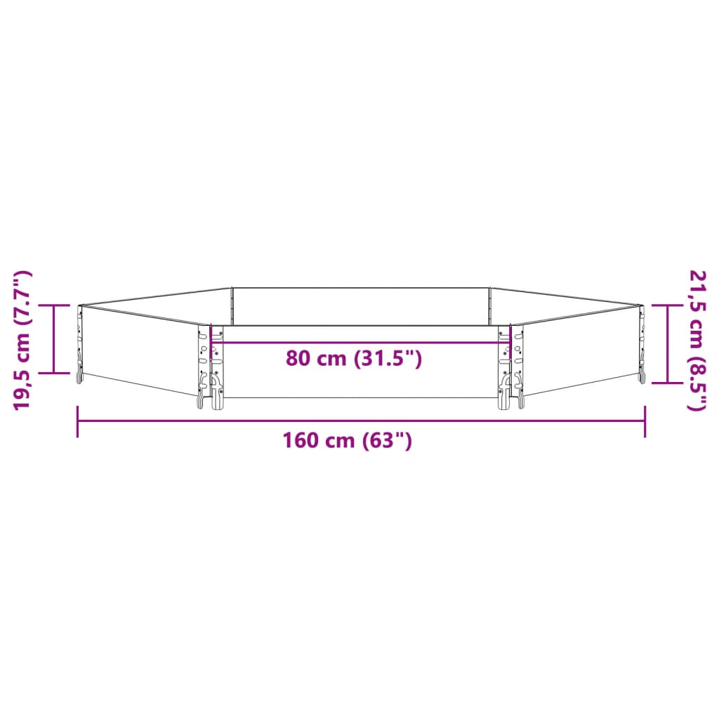 Fioriera Rialzata Esagonale Marrone 160x160 cm Legno di Pino