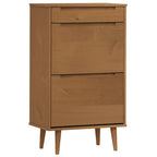 Scarpiera MOLDE Marrone 59,5x35x103cm in Legno Massello di Pino