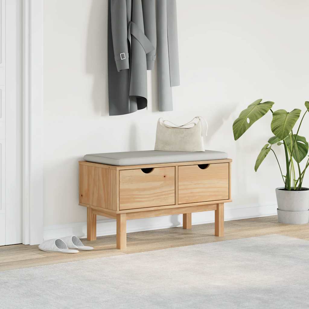 Panca da Corridoio OTTA 80x40x45 cm in Legno Massello di Pino
