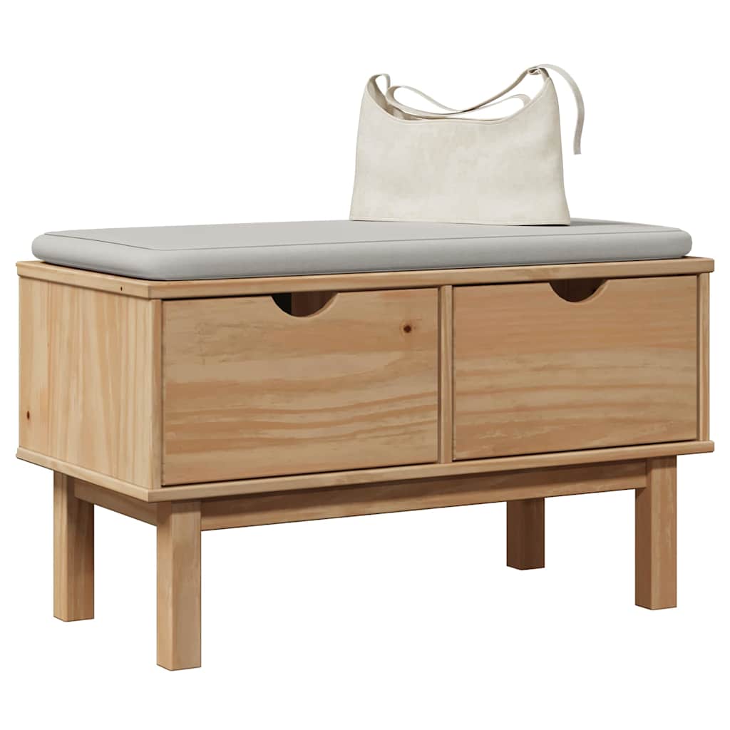 Panca da Corridoio OTTA 80x40x45 cm in Legno Massello di Pino