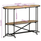 Tavolo Consolle 110x42x76 cm in Legno Massello Grezzo di Mango