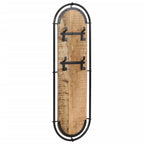 Appendiabiti da Parete con 4 Ganci 2pz Legno Massello di Mango