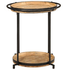 Tavolino da Salotto Ø55x60 cm in Legno Massello di Mango