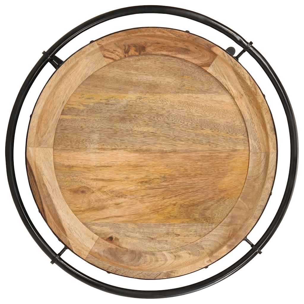 Tavolino da Salotto Ø55x60 cm in Legno Massello di Mango