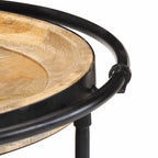 Tavolino da Salotto Ø55x60 cm in Legno Massello di Mango