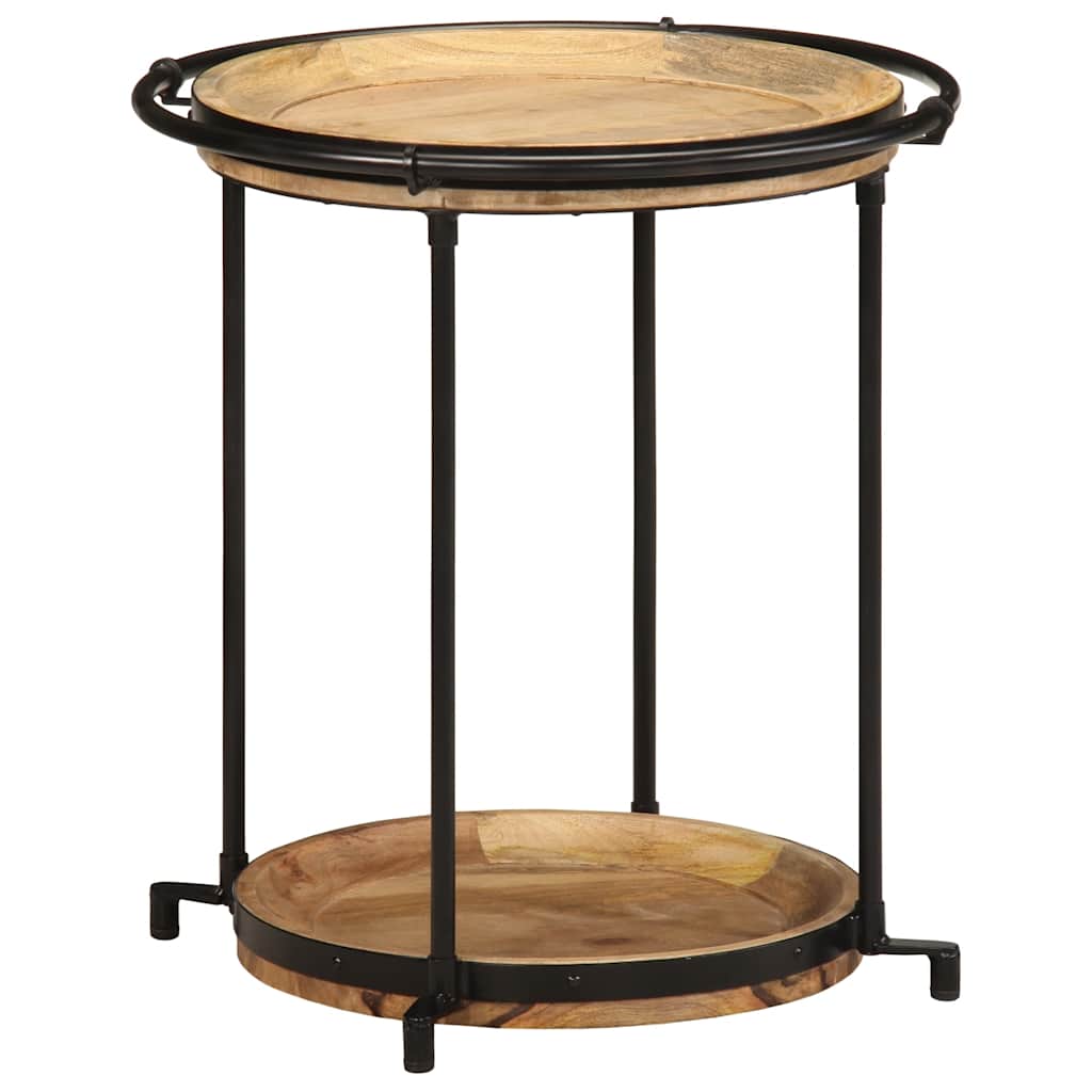 Tavolino da Salotto Ø55x60 cm in Legno Massello di Mango