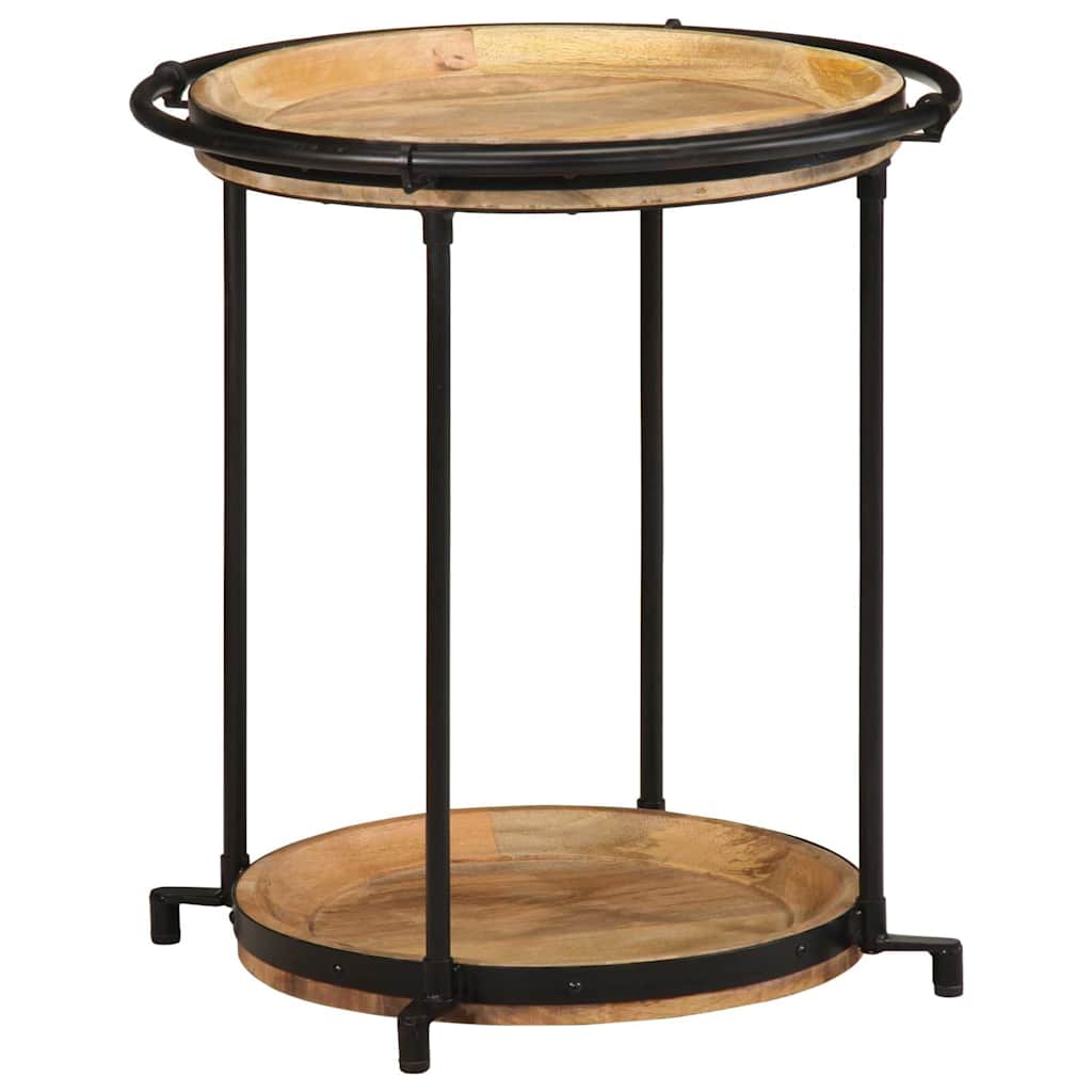 Tavolino da Salotto Ø55x60 cm in Legno Massello di Mango