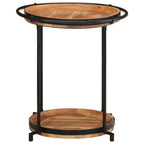 Tavolino Ø55x60 cm in Legno Massello di Acacia