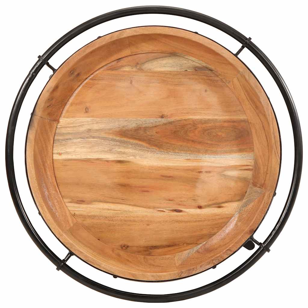 Tavolino Ø55x60 cm in Legno Massello di Acacia