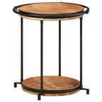 Tavolino Ø55x60 cm in Legno Massello di Acacia