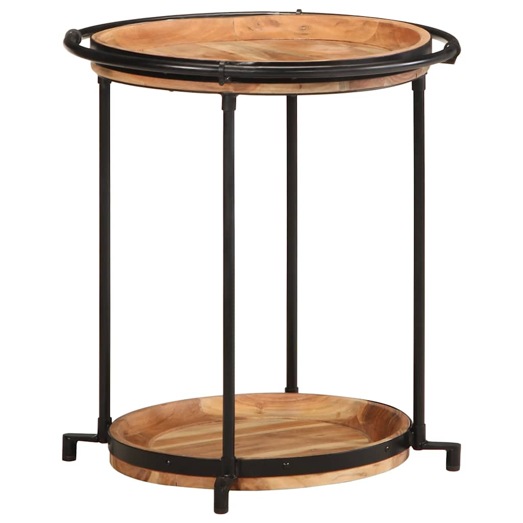 Tavolino Ø55x60 cm in Legno Massello di Acacia