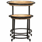 Set Tavolino 2 pz in Legno Massello di Mango