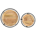 Set Tavolino 2 pz in Legno Massello di Mango
