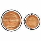 Set Tavolino 2 pz in Legno Massello di Acacia