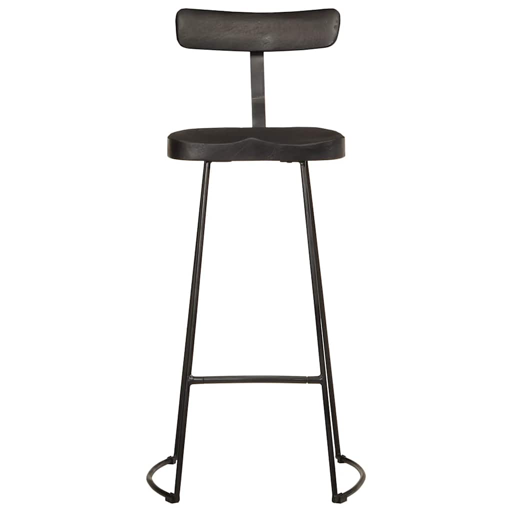 Sgabelli da Bar 2 pz Neri 49x43x103 cm Legno Massello di Mango
